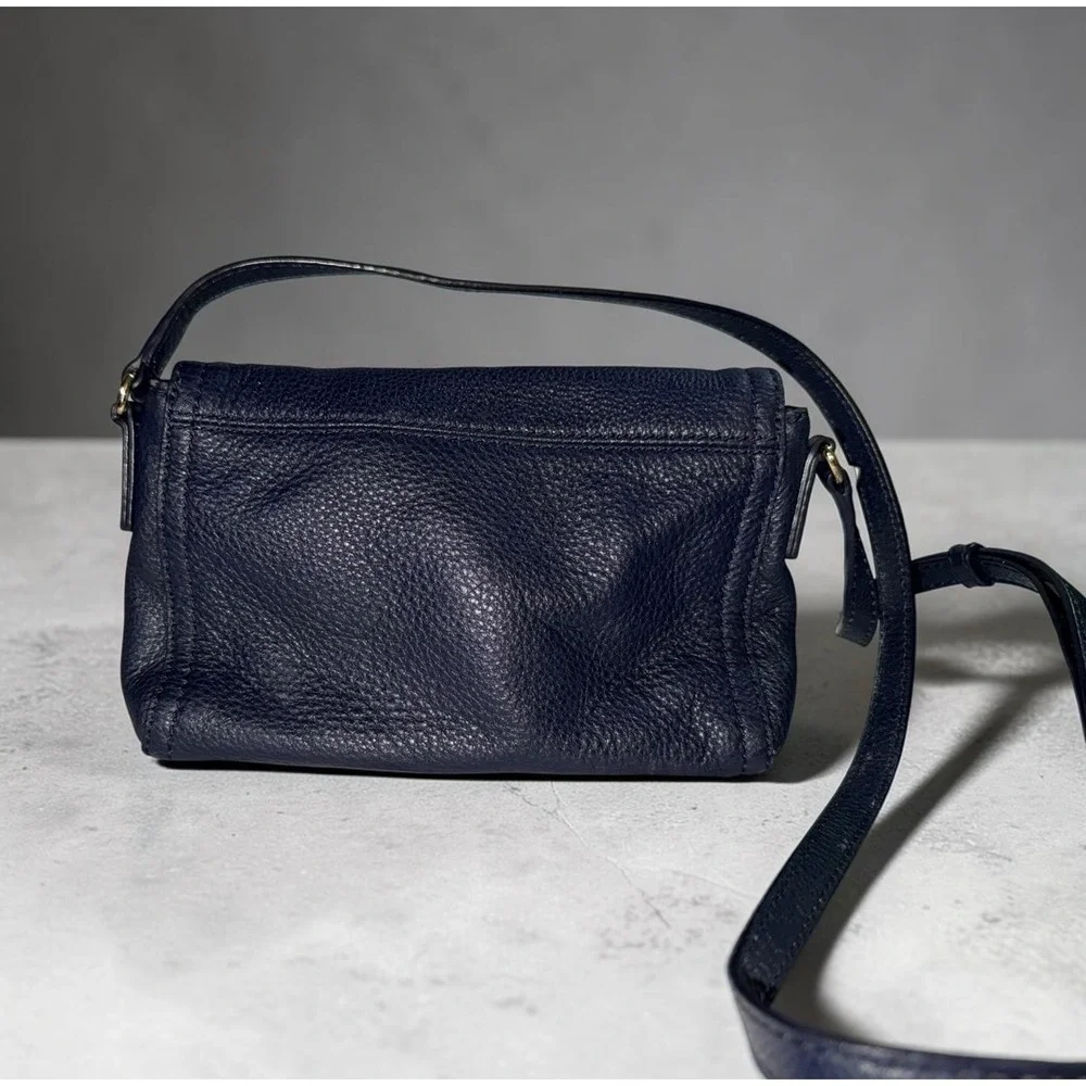Kate Spade Cobble Hill Mini Carson Navy Leather Crossbody Flap Bag